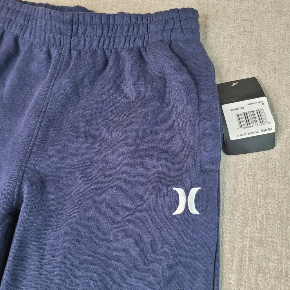 Hurley Boys Midnight Navy Fleece Joggers Sweatpants Size Medium 10-12 986549-U90